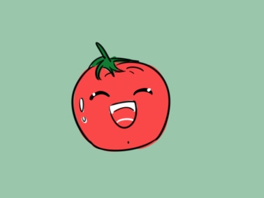 开心的番茄上色简笔画要怎么画
