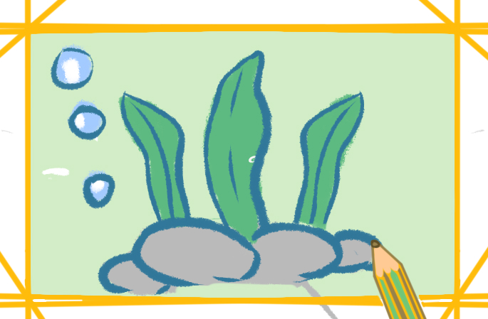 藻类海带上色简笔画要怎么画