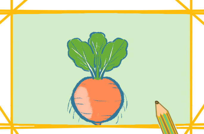 蔬菜之胡萝卜上色简笔画图片教程步骤