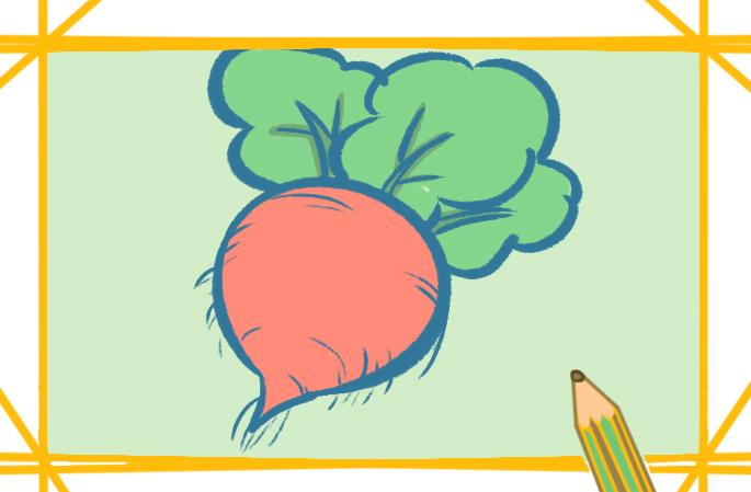 简单画蔬菜之胡萝卜简笔画原创教程步骤图
