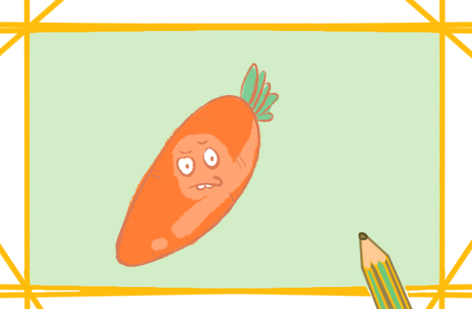 龅牙的胡萝卜上色简笔画图片教程步骤