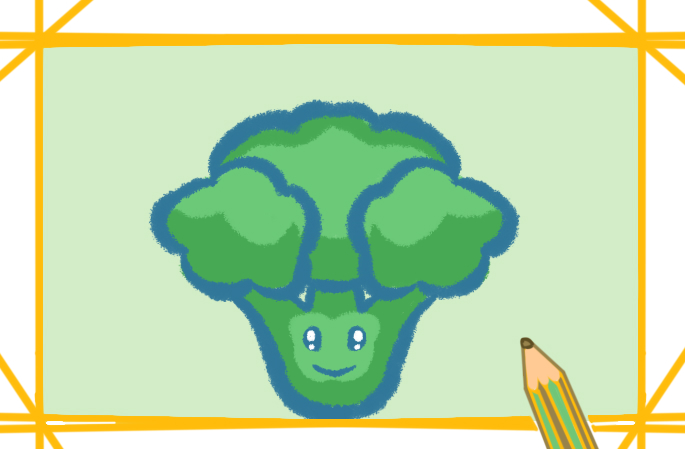 儿童画蔬菜——西蓝花简笔画怎么画