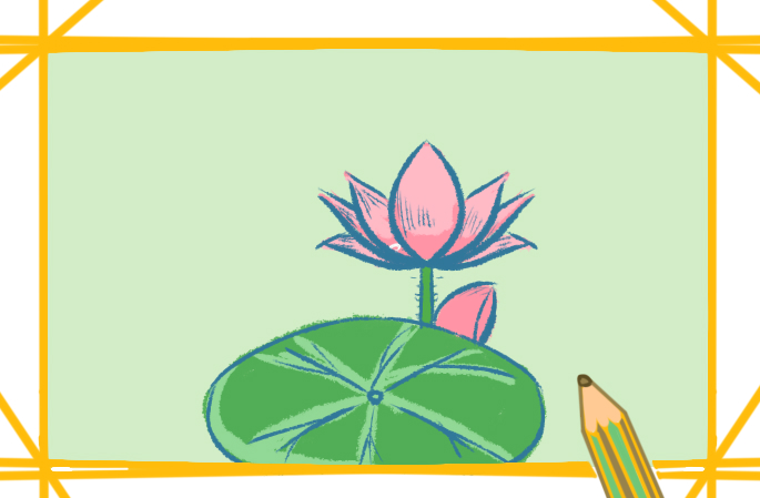 荷塘的莲花简笔画图片教程步骤