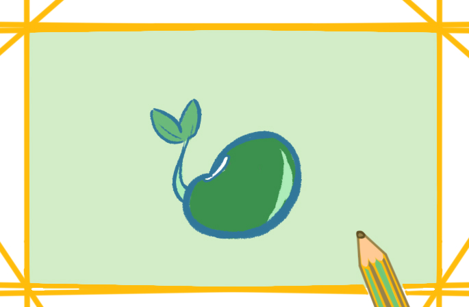 圆滚滚的绿豆简笔画图片教程步骤