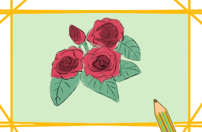 好看的蔷薇简笔画教程步骤图片