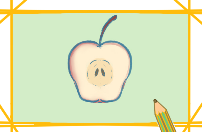 苹果的切面上色小学生简笔画要怎么画