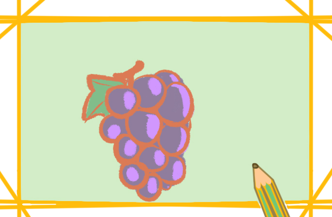 紫色的葡萄好看的简笔画图片教程步骤