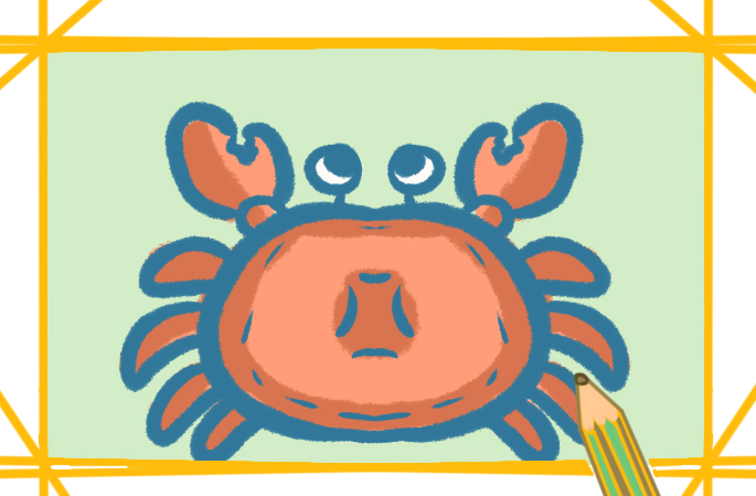 新鲜的螃蟹简笔画教程步骤图片大全