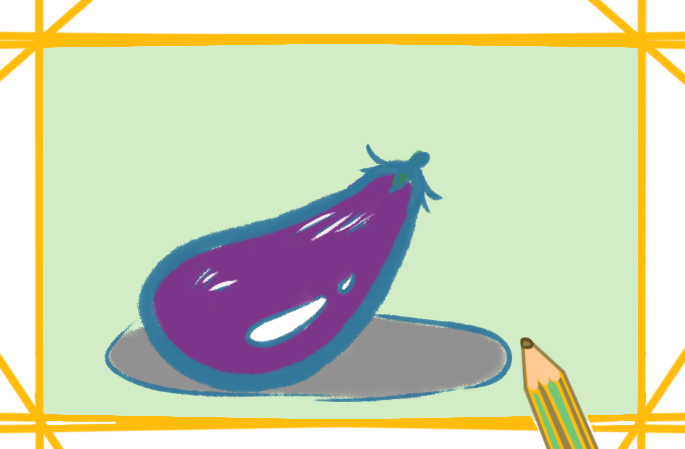 漂亮的紫茄子上色简笔画要怎么画