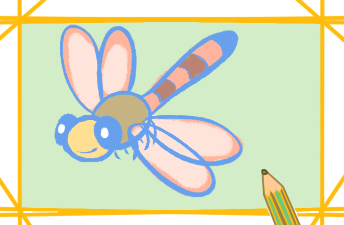卡通大眼睛的蜻蜓简笔画图片教程步骤