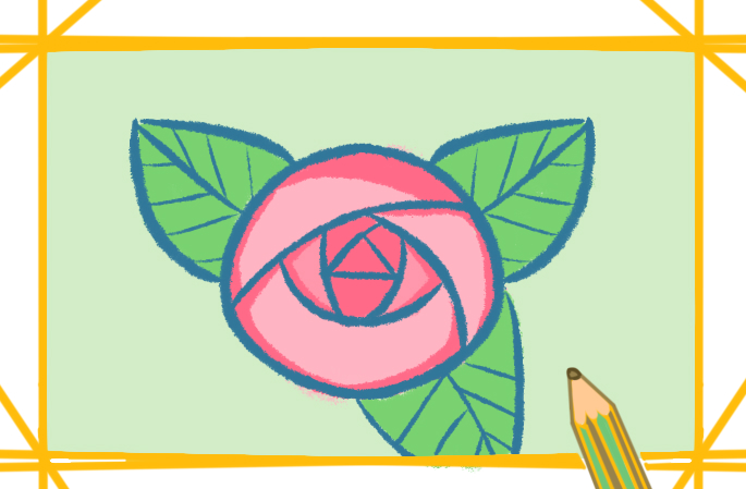 简单画的蔷薇上色简笔画图片教程步骤
