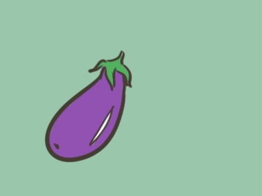 紫色大茄子上色简笔画图片教程