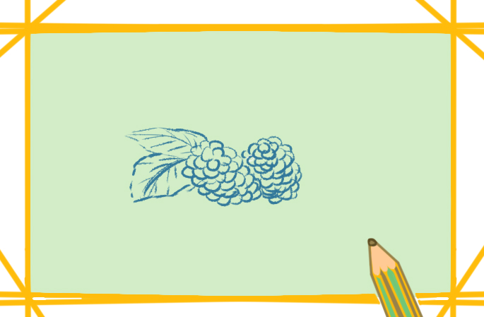 水果桑葚上色简笔画图片教程步骤