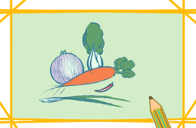 好看的蔬菜上色简笔画图片教程步骤