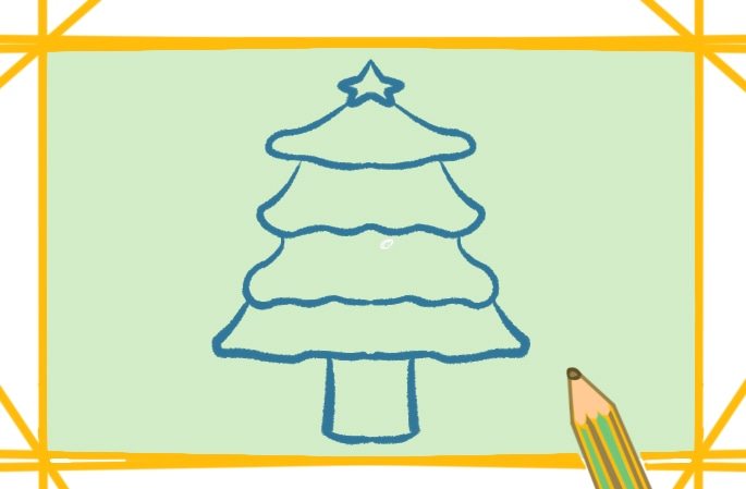 圣诞树上色简笔画要怎么画