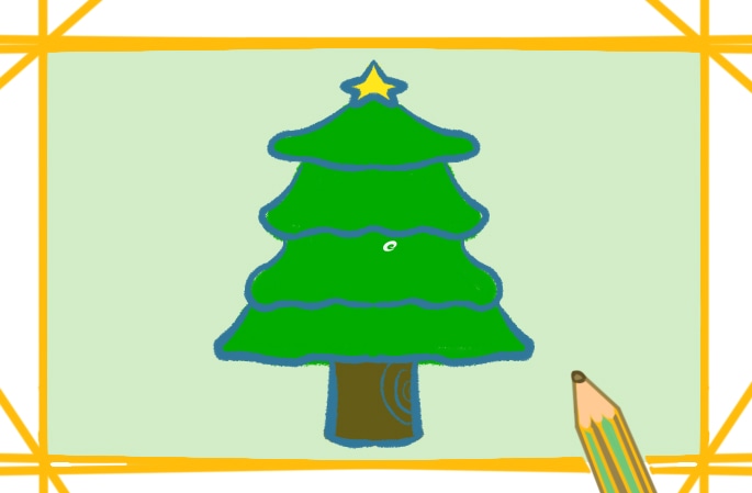 圣诞树上色简笔画要怎么画