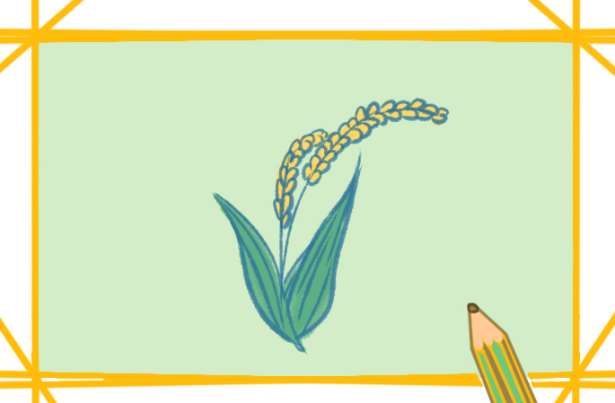 农作物之小麦上色简笔画图片教程