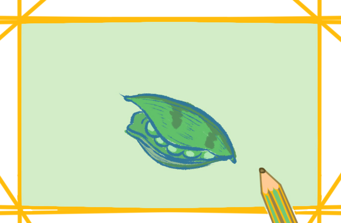 简单的豌豆上色简笔画图片教程步骤