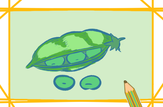 绿色的豌豆简笔画教程步骤图片