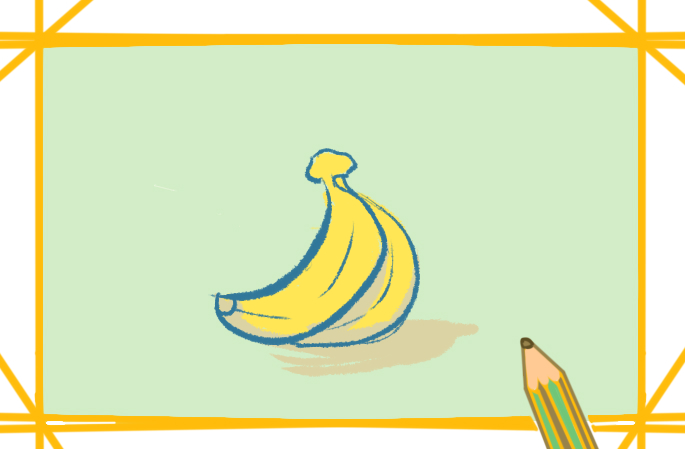 健康水果香蕉上色简笔画要怎么画