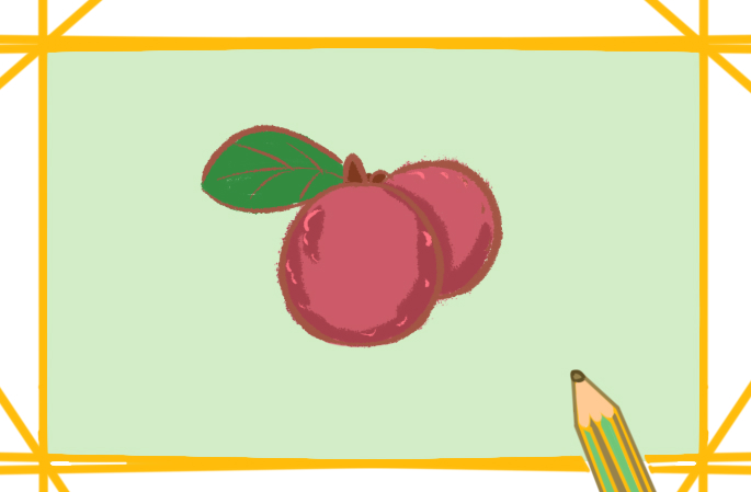 水果之杨梅上色简笔画图片教程步骤
