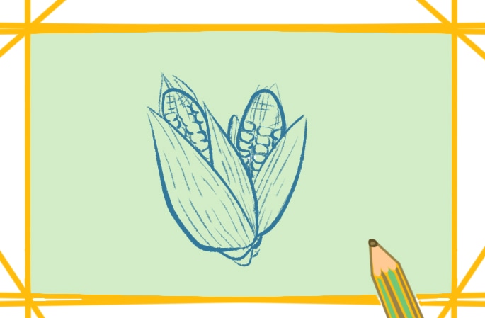 漂亮好看的玉米简笔画教程步骤图片