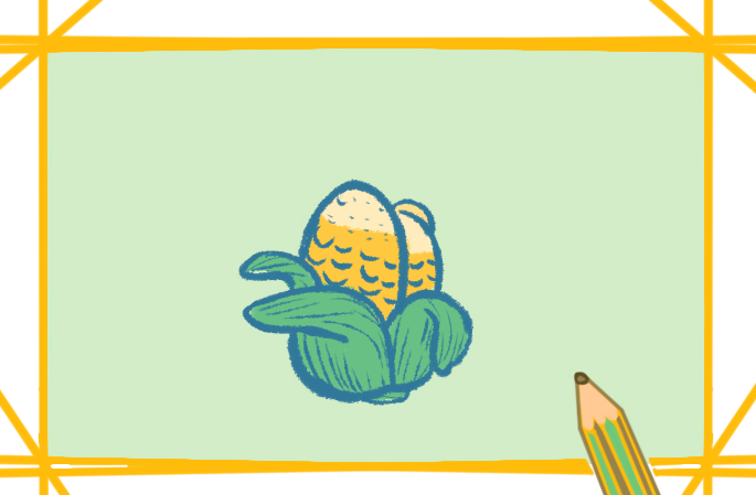 简易的玉米简笔画图片教程步骤