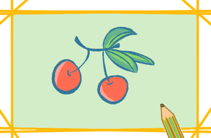简单的樱桃简笔画教程步骤图片