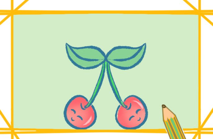 可爱的樱桃简笔画教程步骤图片
