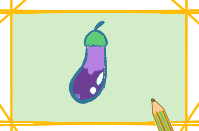 漂亮的紫茄子简笔画图片教程步骤