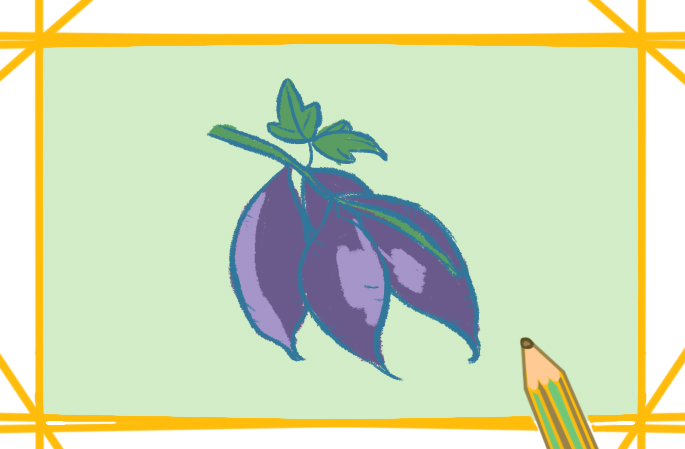 简单的紫薯上色简笔画图片教程步骤