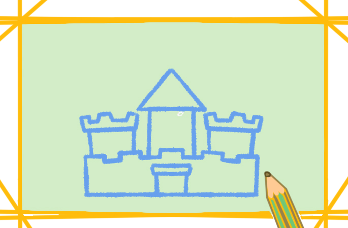 好看的城堡简笔画教程步骤图片