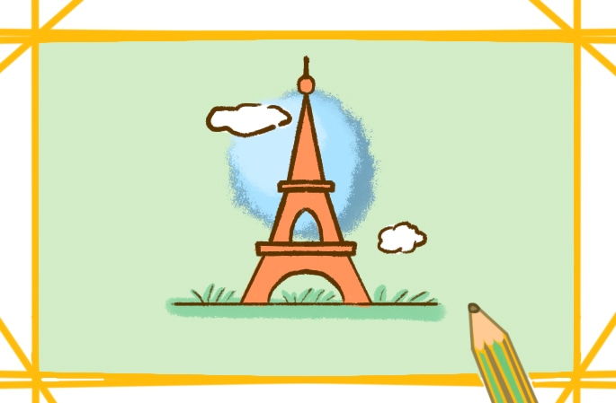 漂亮的埃菲尔铁塔简笔画教程步骤图片