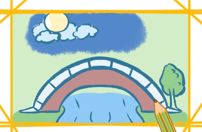 简单好看的拱桥简笔画教程步骤图片
