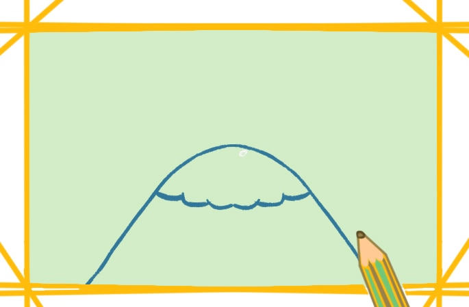 简单容易的富士山简笔画步骤图片