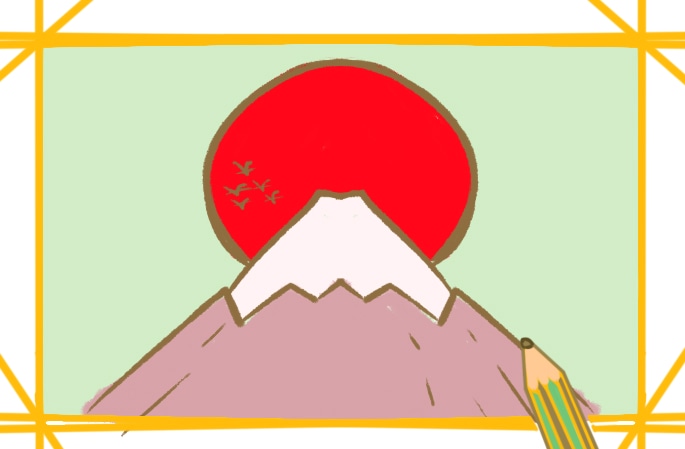 简易的富士山简笔画教程步骤图片一看就会