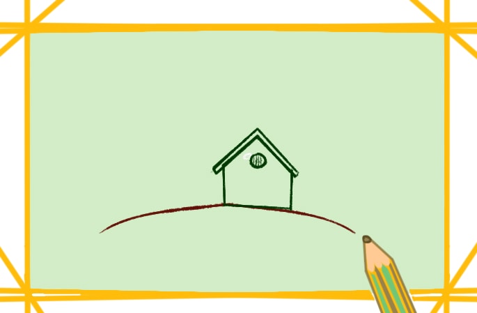 漂亮的木屋上色简笔画图片教程步骤