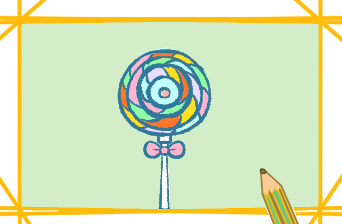 彩色的棒棒糖简笔画图片教程步骤