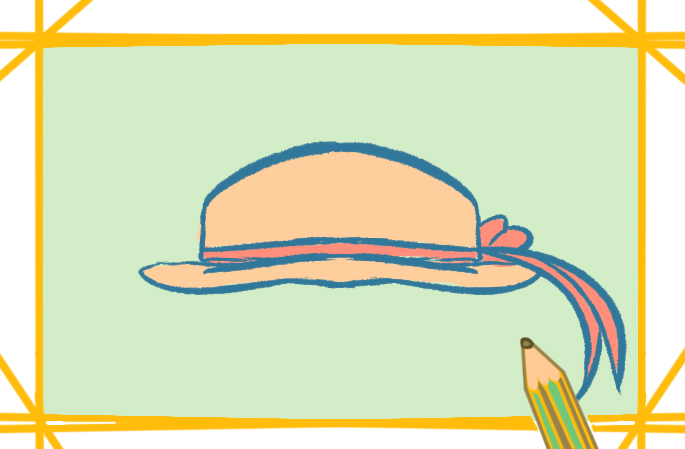 普通的帽子上色简笔画图片教程步骤