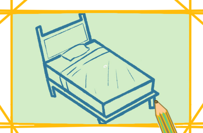 舒服的床上色简笔画图片教程步骤