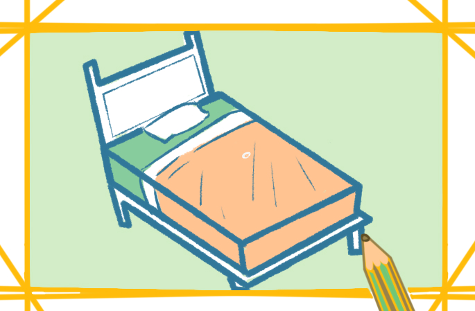 舒服的床上色简笔画图片教程步骤