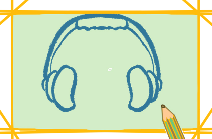 头戴式的耳机上色简笔画图片教程步骤