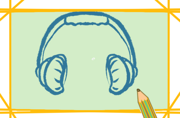头戴式的耳机上色简笔画图片教程步骤