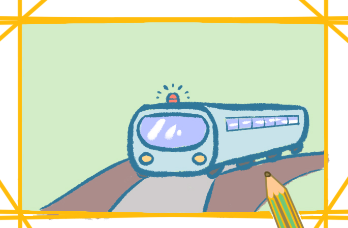 交通运输之火车高铁上色简笔画要怎么画
