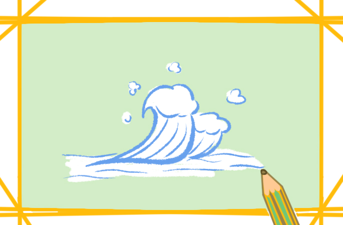 大海浪花的图片怎么画简笔画简单好看