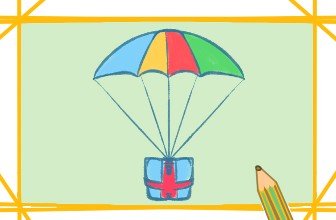 好看的降落伞上色简笔画图片教程步骤