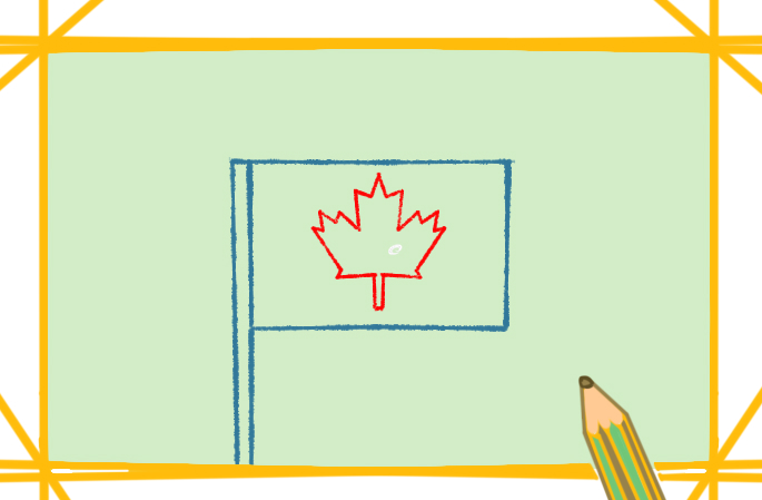 好看的加拿大国旗上色简笔画图片教程步骤