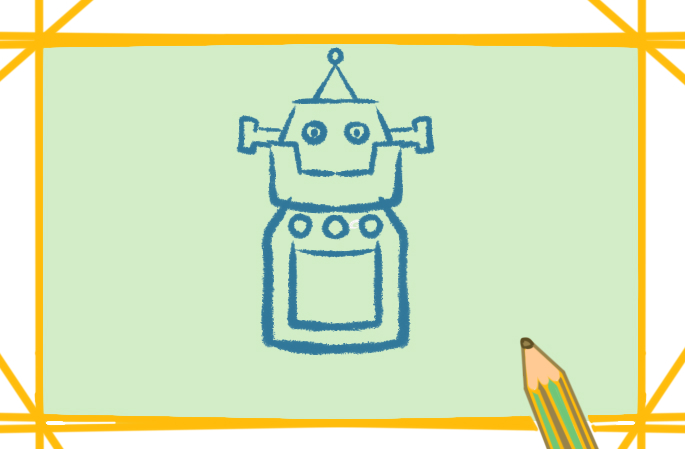 未来机器人上色简笔画要怎么画