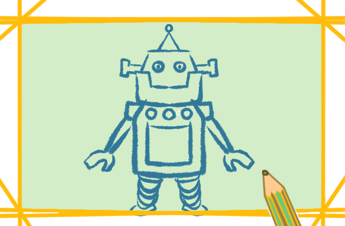未来机器人上色简笔画要怎么画