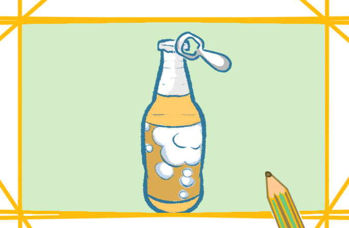 好看的啤酒瓶彩色简笔画图片教程步骤